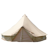 Canvas Bell Tent 6m 5m 4m Glamping Cotton Outdoor Waterproof Large Family Camping Tent Folding Collapsible Luxury Marquee Tent